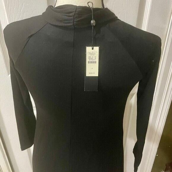 TALBOTS FIT AND FLARE MAXI DRESS SIZE XS BLACK SOPHISTICATED MINIMALIST CHIC - Picture 9 of 16